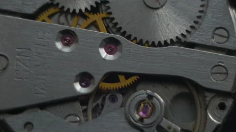 Clock mechanism Stock Footage 98999357