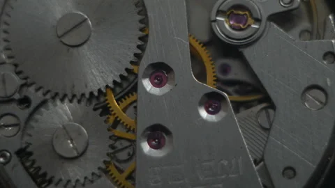 Clock mechanism Stock Footage 98999372