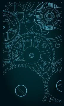 Clock mechanism Illustrazione stock