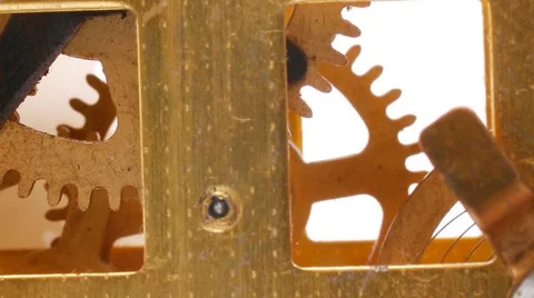 Clock mechanism inside view Vídeos de archivo 42856200