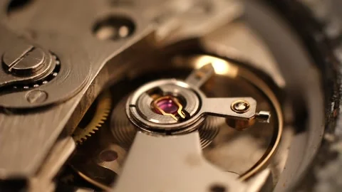 Clock Mechanism Internals Stock Footage 333073330