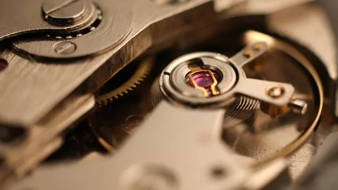 Clock Mechanism Internals Stock Footage 333078249