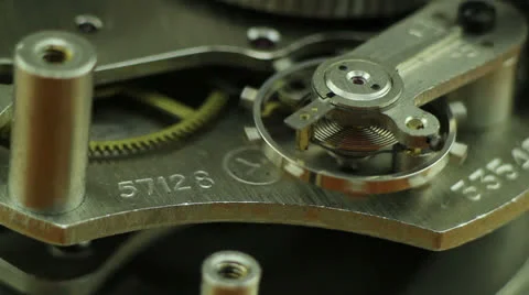 Clock mechanism macro Stock Footage 26309704