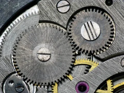 Clock mechanism Stock Photos