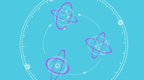 Clock-like mechanism with vector icons Stock Footage 33973666