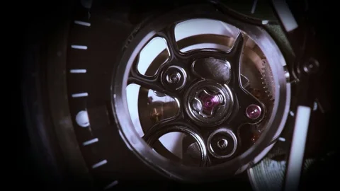 Clock mechanism working, closeup. 動画素材 74625107