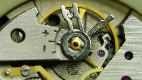 Clock mechanism working Stock Footage 77829018