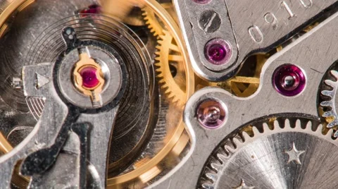 Clock Mechanism Works Video stock 66908564