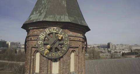 Clock in medieval style with gold sun and moon. Video stock 95936622