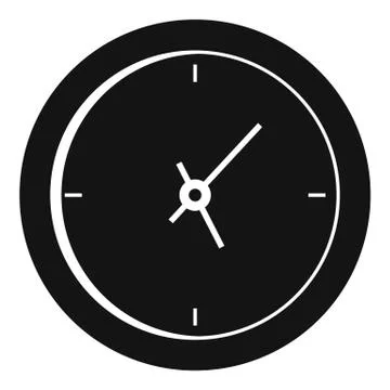 Clock minimal icon, simple black style Stock Illustration