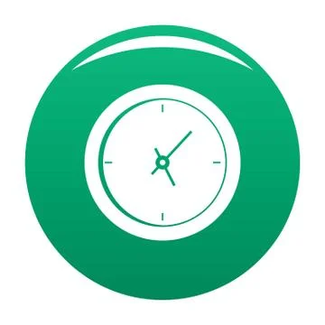 Clock minimal icon vector green Illustrazione stock