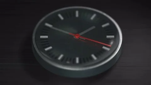 Clock minute, second and hour hands moving fast. Animated Clock in motion. Stock Footage 78742263