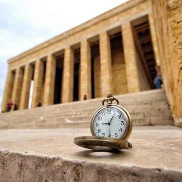 Clock with misty background Stock Photos