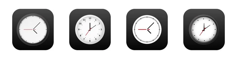 Clock mobile app 3d modern icon.Timer and time new phone application icon Stock Illustration