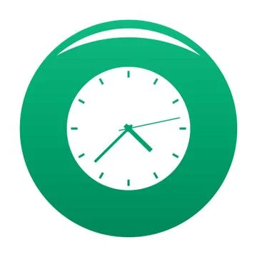 Clock modern icon vector green Illustrazione stock