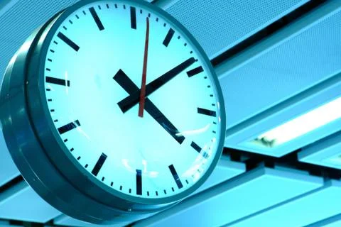 Clock in modern interior Stock Photos