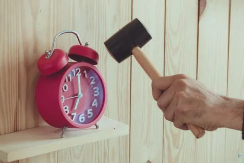 Clock  the morning. Stock Photos