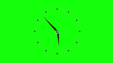 Clock Motion on Green Screen Chroma Key Background Video stock 337099551