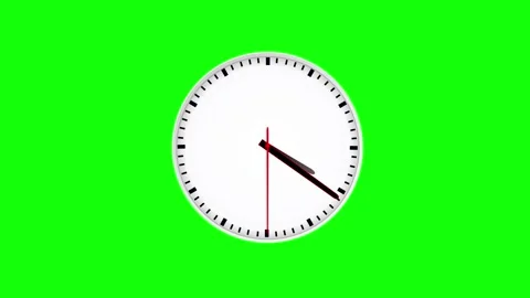 Clock Motion with Hands - Chroma Key Green Screen Footage Stock Footage 340462379