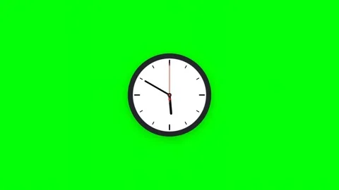 Clock move steadily on a green screen. Stock Footage 345067615