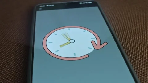 Clock with a moving arrow showing the passage of time, presentation Stock Footage 309560999