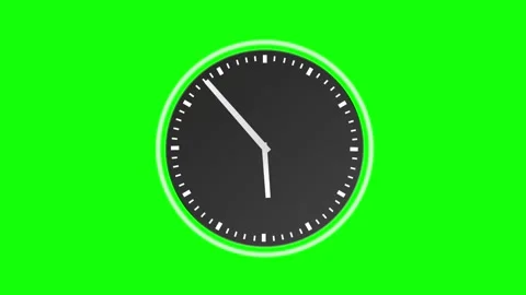 Clock Moving on Chroma Key for Compositing Video stock 337052360