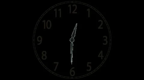 Clock moving the hands 12 hours timelapse animation, alpha channel Vidéo 8993238