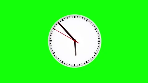Clock Moving with Hands Isolated Green Screen Stock Video Stock Footage 340462377