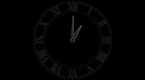 Clock moving the hands quick, alpha channel version Stock Footage 8993014