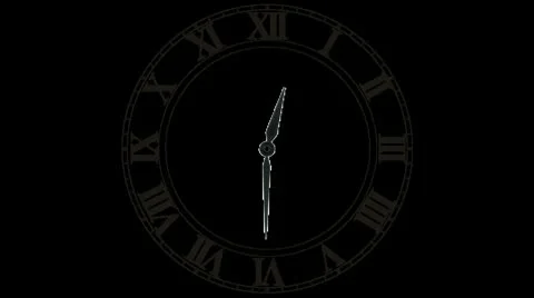 Clock moving the hands slow, alpha channel version Stock Footage 8993264