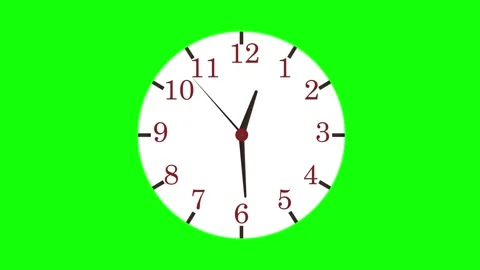 Clock Moving Isolated Green Screen Stock Video Stock Footage 340462351
