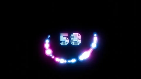 A clock with a neon glow on it Stock Footage 309923947