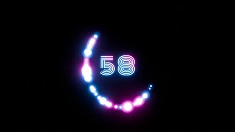 A clock with a neon glow on it Stockbeeldmateriaal 309923950