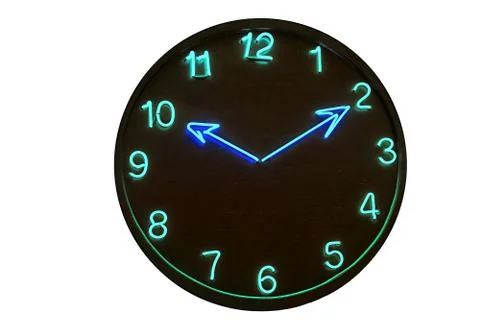 Clock  neon Stock Photos