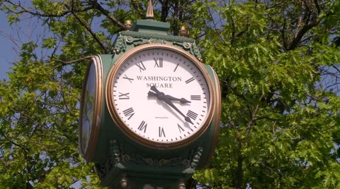 Clock in New England Town Square Stock Footage 41863651