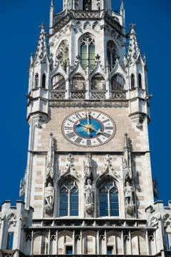 The clock of the New Town Hall building. Munich, Germany Stock Photos