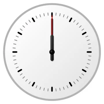 Clock at noon Illustrazione stock