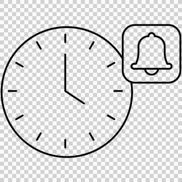 Clock with notification bell Illustrazione stock