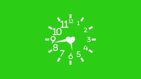 Clock numbers and hands around a heart of time and love animation Stock Footage 337181004