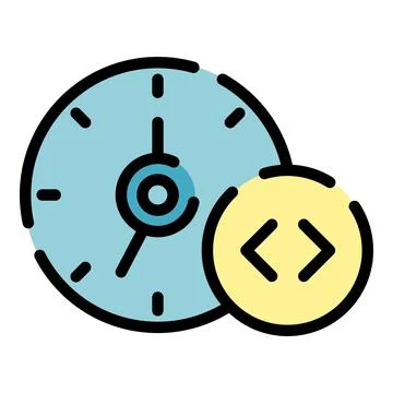 Clock operating system icon color outline vector Stock Illustration
