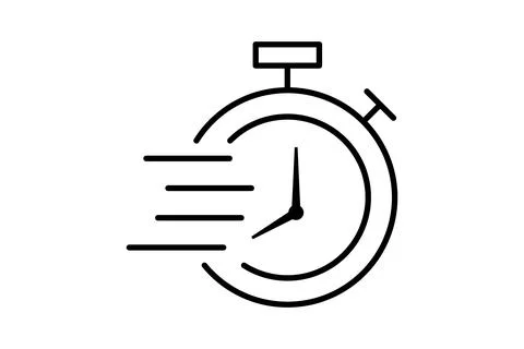 Clock or Time icon in Circle Shape Stock Illustration