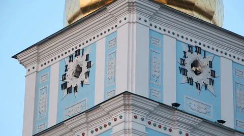 Clock On An Orthodox Church Stock Footage 37735168