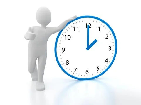 Clock over white Stock Illustration