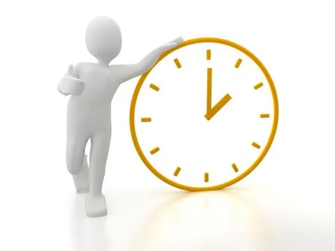 Clock over white Stock Illustration