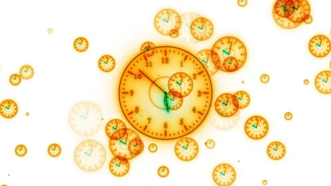 Clock particle animated white background | Stock Video | Pond5