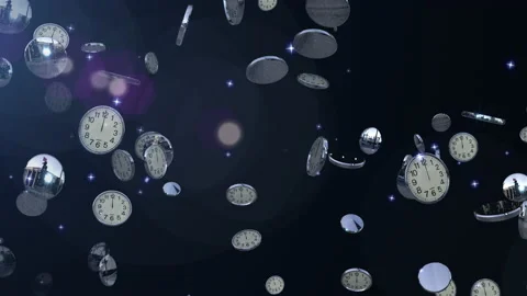 Clock particle loop background animation Video stock 167893383