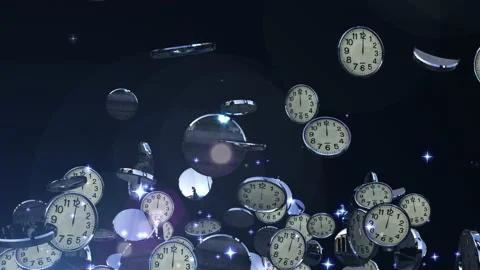 Clock particle loop background animation Video stock 167895193
