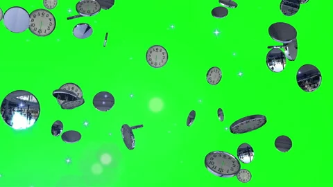 Clock particle loop green background animation Video stock 167895206
