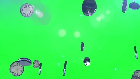 Clock particle loop green background animation Stock Footage 167895209