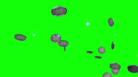 Clock particle loop green background animation Video stock 167924118